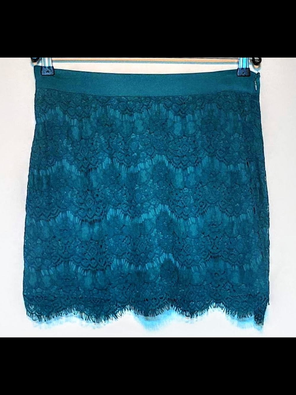 NEW Vintage Forever 21 Teal Lace Mini Skirt